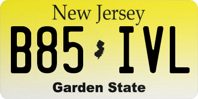 NJ license plate B85IVL
