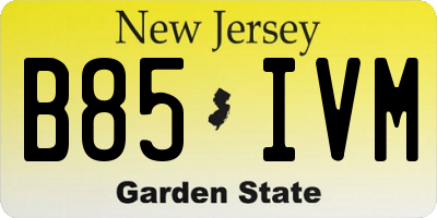 NJ license plate B85IVM