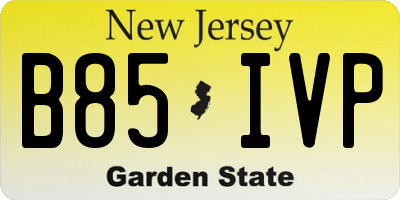 NJ license plate B85IVP