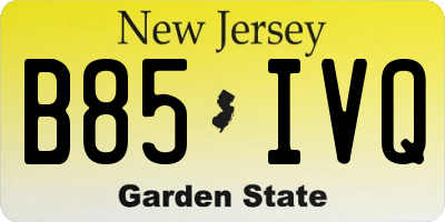 NJ license plate B85IVQ