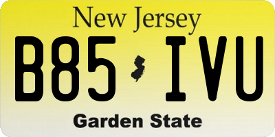 NJ license plate B85IVU