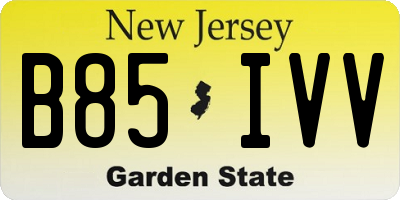 NJ license plate B85IVV