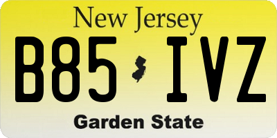 NJ license plate B85IVZ