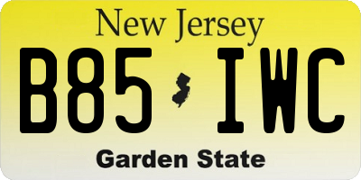 NJ license plate B85IWC