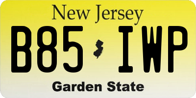 NJ license plate B85IWP