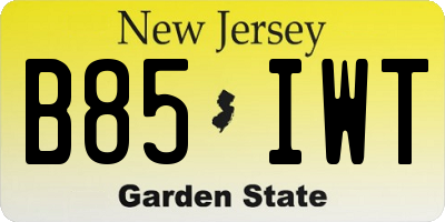 NJ license plate B85IWT