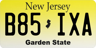 NJ license plate B85IXA