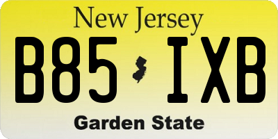 NJ license plate B85IXB