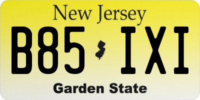 NJ license plate B85IXI
