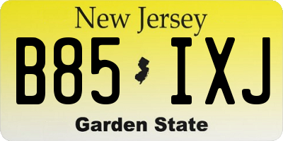 NJ license plate B85IXJ