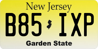 NJ license plate B85IXP