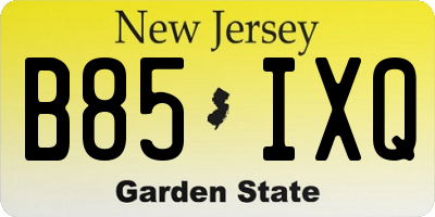 NJ license plate B85IXQ