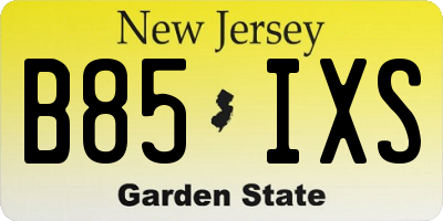 NJ license plate B85IXS
