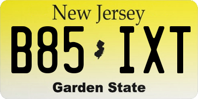 NJ license plate B85IXT