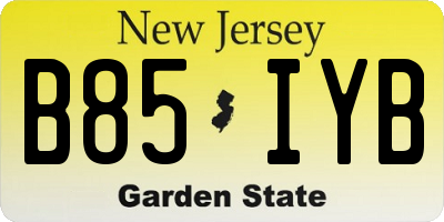 NJ license plate B85IYB