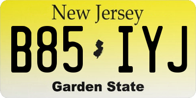 NJ license plate B85IYJ