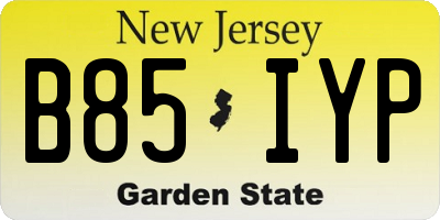 NJ license plate B85IYP