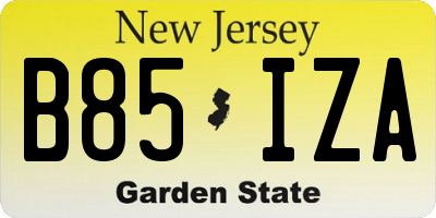 NJ license plate B85IZA