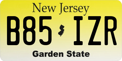 NJ license plate B85IZR