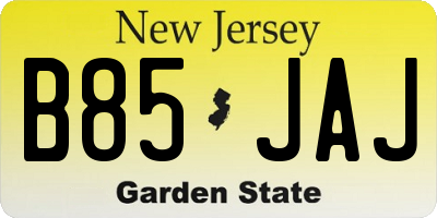 NJ license plate B85JAJ