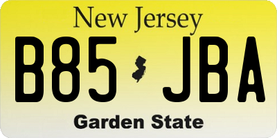 NJ license plate B85JBA