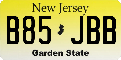 NJ license plate B85JBB