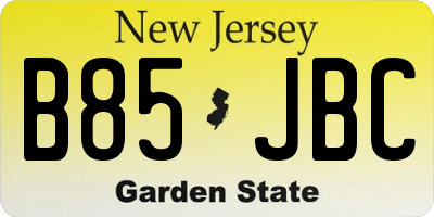 NJ license plate B85JBC