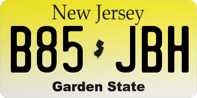 NJ license plate B85JBH