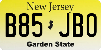 NJ license plate B85JBO