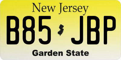 NJ license plate B85JBP