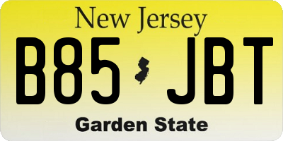 NJ license plate B85JBT