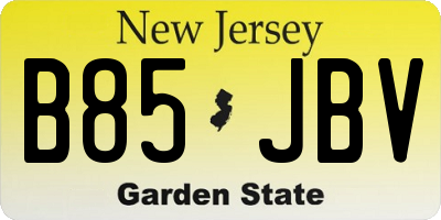 NJ license plate B85JBV