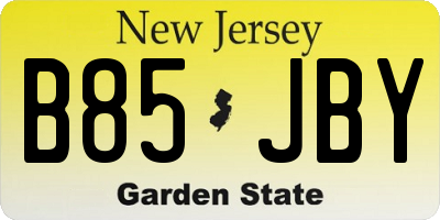 NJ license plate B85JBY