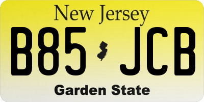 NJ license plate B85JCB