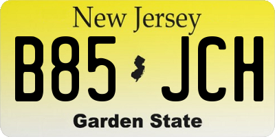 NJ license plate B85JCH