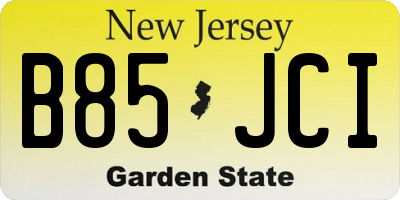 NJ license plate B85JCI