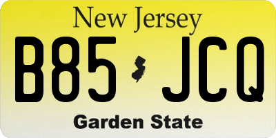 NJ license plate B85JCQ