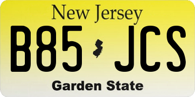 NJ license plate B85JCS