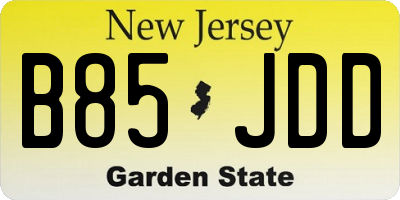 NJ license plate B85JDD