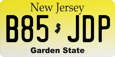 NJ license plate B85JDP