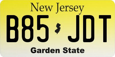 NJ license plate B85JDT