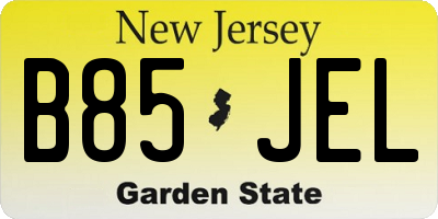 NJ license plate B85JEL