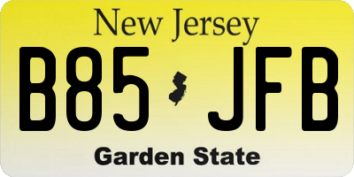 NJ license plate B85JFB