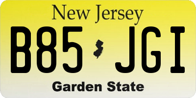 NJ license plate B85JGI