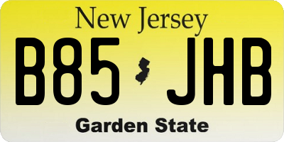 NJ license plate B85JHB