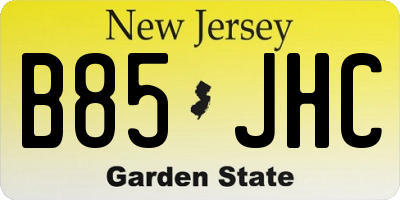 NJ license plate B85JHC