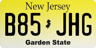 NJ license plate B85JHG
