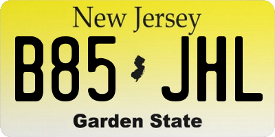 NJ license plate B85JHL