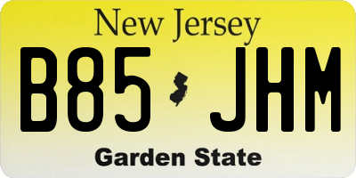 NJ license plate B85JHM