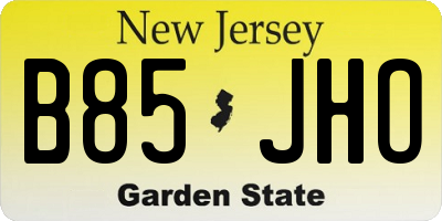 NJ license plate B85JHO